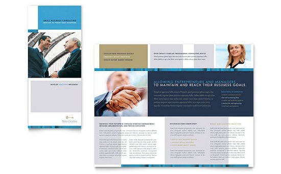 mẫu thiết kế nhận diện thương hiệu Small Business Consulting Tri Fold Brochure PSD