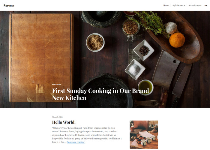 thiết kế website dạy nấu ăn Resonar