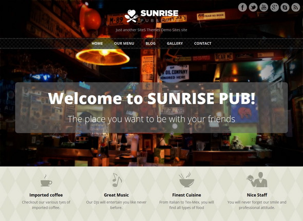 thiết kế website nhà hàng Free Sunrise