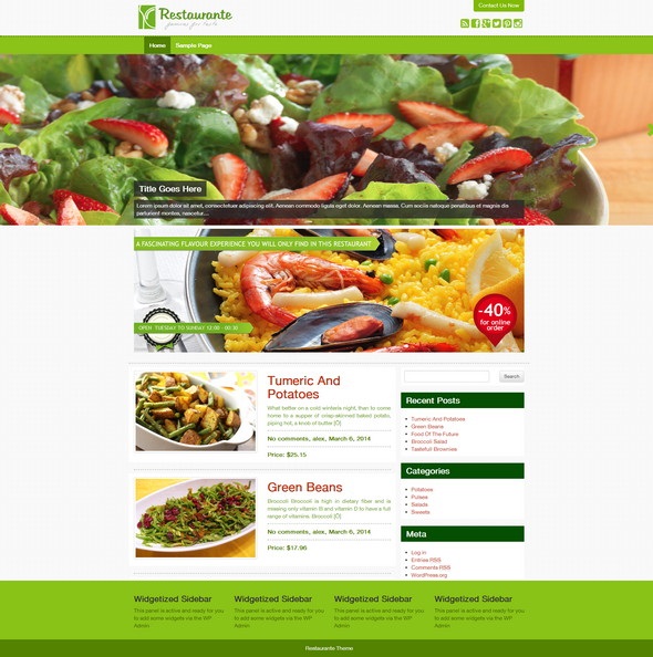 thiết kế website nhà hàng Restaurante Lite
