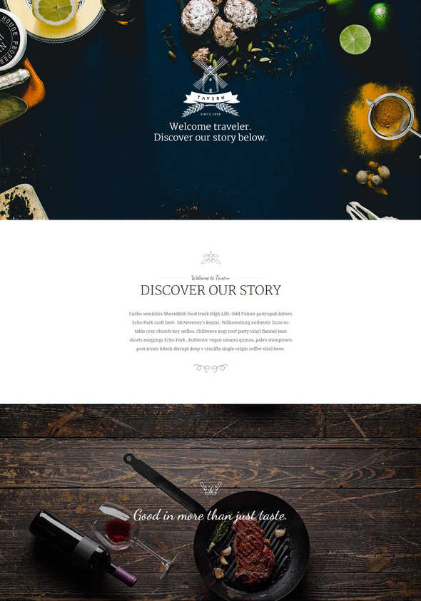 thiết kế website nhà hàng Tavern