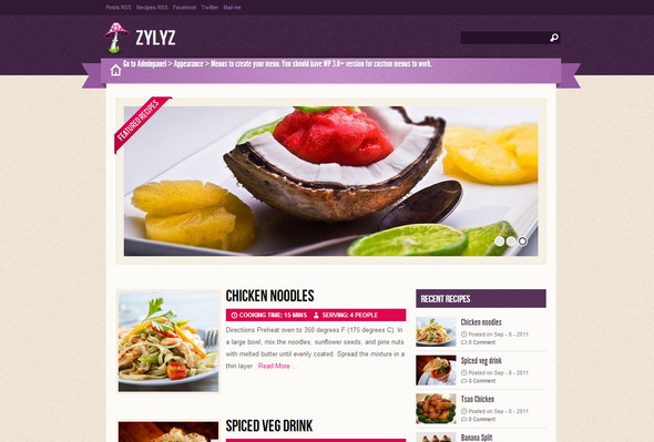 thiết kế website nhà hàng thực phẩm Zylyz food