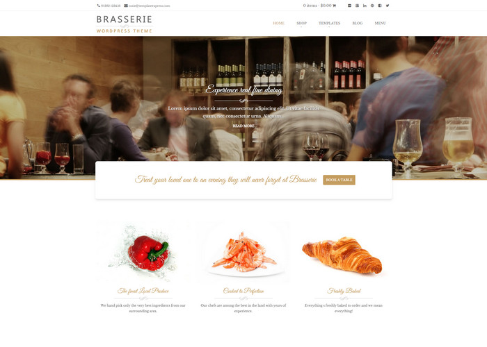 thiết kế website thực phẩm Brasserie Lite