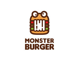 mẫu thiết kế logo sáng tạo Monster Burger