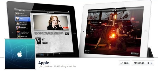 ảnh bìa Facebook thiết kế nhận diện thương hiệu nổi tiếng Apple