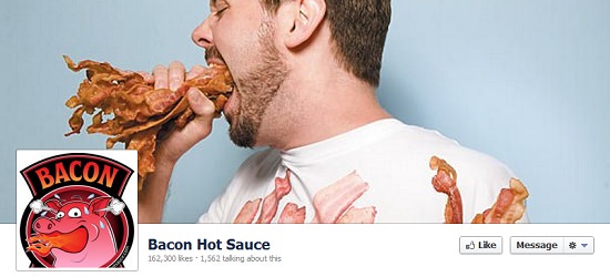 ảnh bìa Facebook thiết kế nhận diện thương hiệu nổi tiếng Bacon Hot Sauce