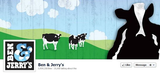 ảnh bìa Facebook thiết kế nhận diện thương hiệu nổi tiếng Ben & Jerry’s