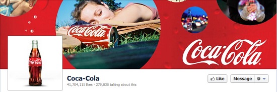 ảnh bìa Facebook thiết kế nhận diện thương hiệu nổi tiếng Coca-Cola