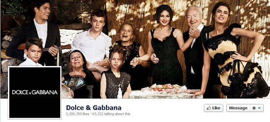 ảnh bìa Facebook thiết kế nhận diện thương hiệu nổi tiếng Dolce & Gabbana