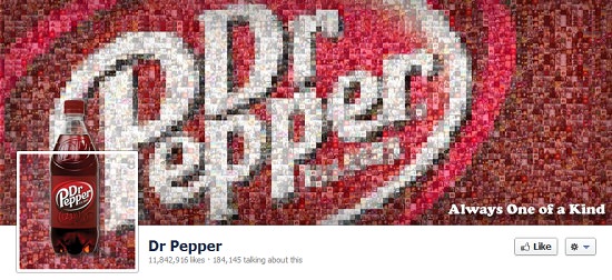 ảnh bìa Facebook thiết kế nhận diện thương hiệu nổi tiếng Dr Pepper