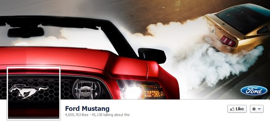 ảnh bìa Facebook thiết kế nhận diện thương hiệu nổi tiếng Ford Mustang