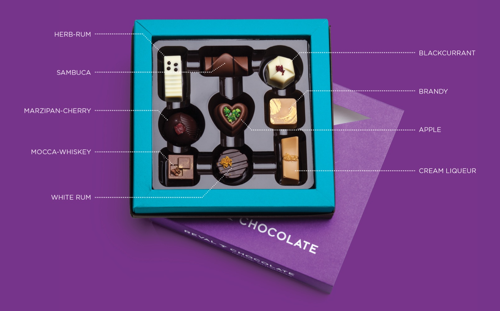thiết kế bao bì sản phẩm của Reval Chocolate With a slight buzz