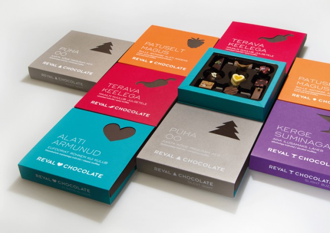 thiết kế bao bì sản phẩm của Reval Chocolate