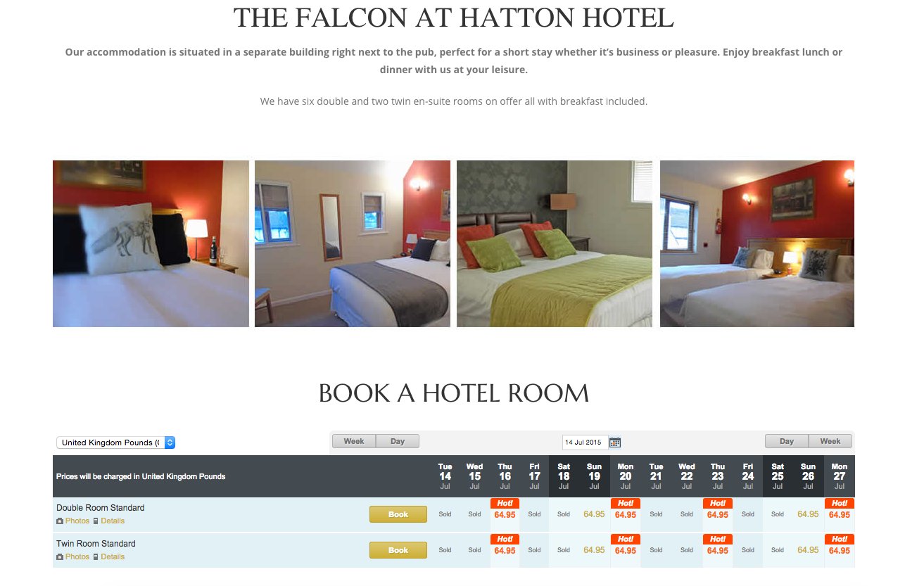 thiết kế website khách sạn The Falcon at Hatton