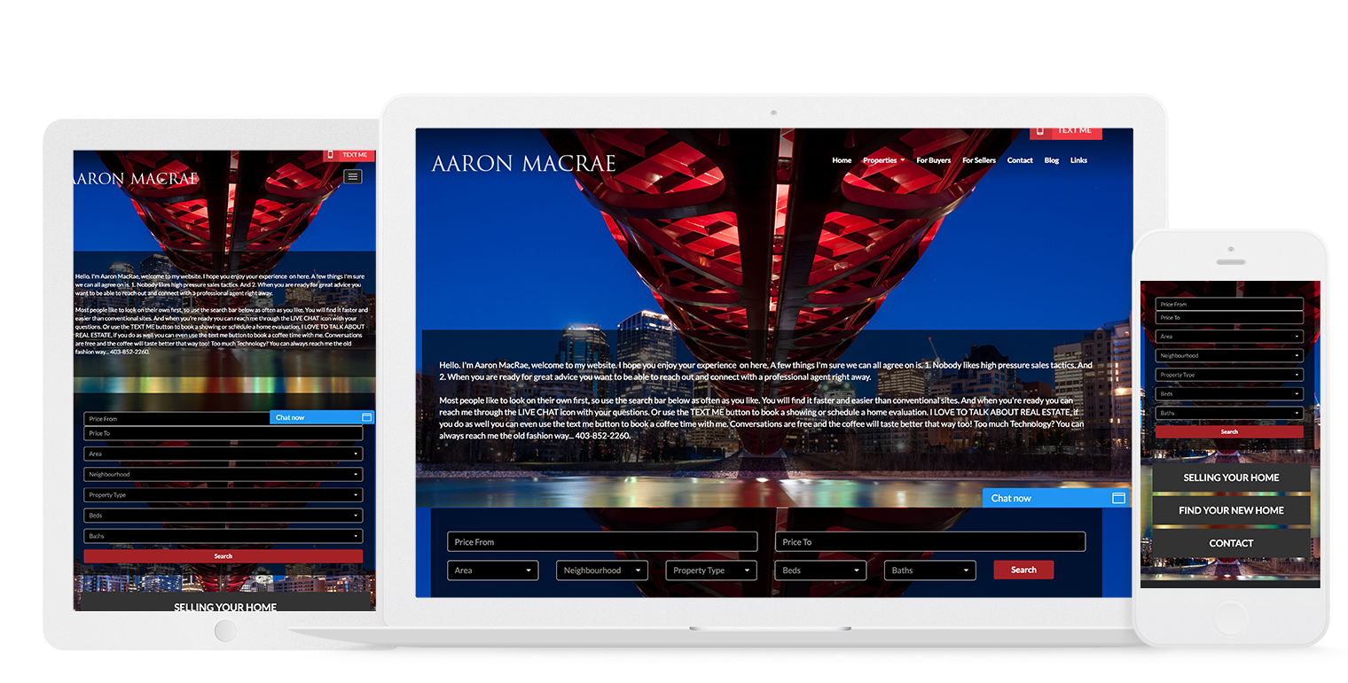 thiết kế website bất động sản AARON MACRAE