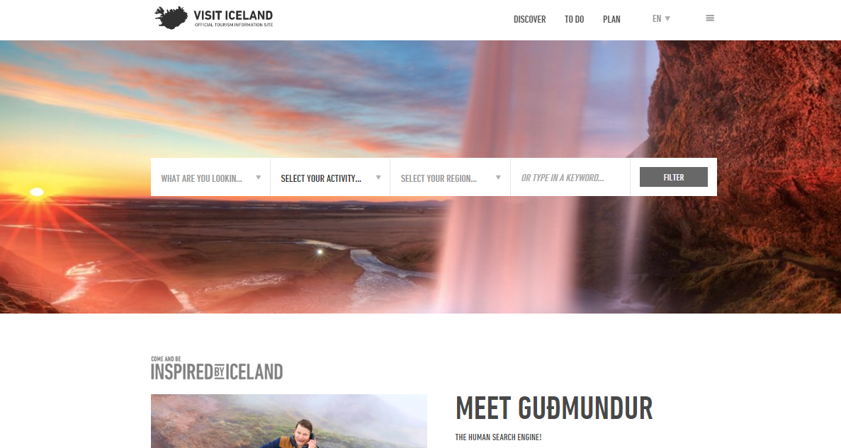 Những thiết kế website quảng bá du lịch địa phương ấn tượng nhất: Visit Iceland