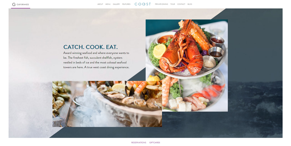 Thiết kế website nhà hàng cổ điển Coast