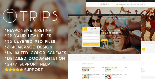 Tìm hiểu mẫu thiết kế website du lịch HTML5 Trips