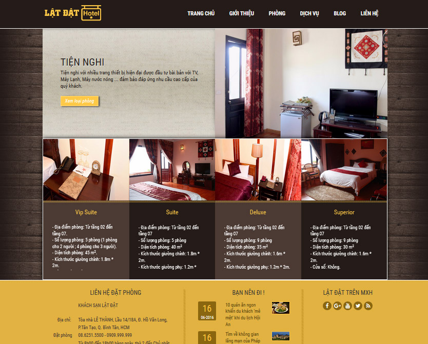 Mẫu giao diện web khách sạn tại Lật Đật web