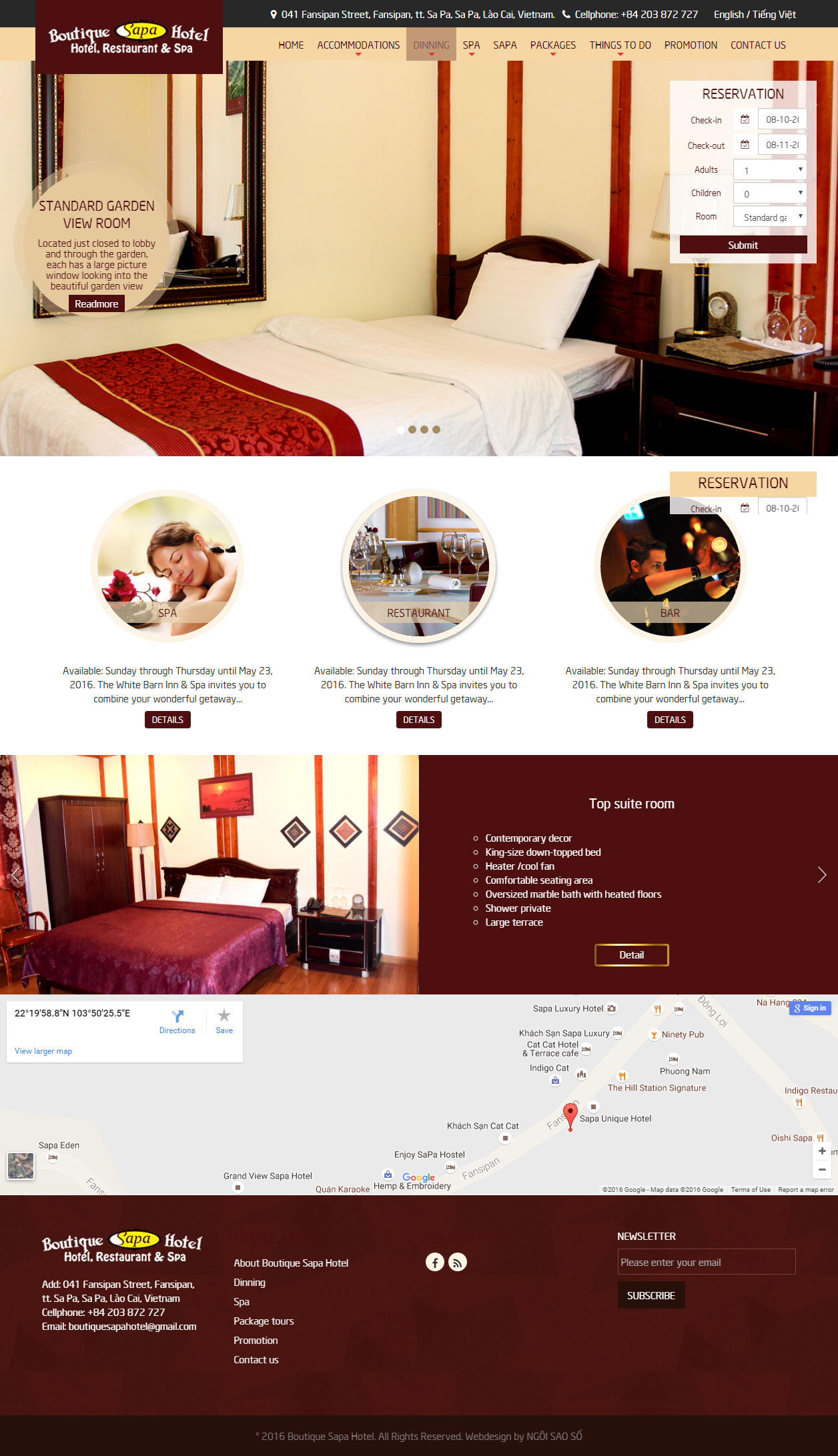 Mẫu website khách sạn Việt Nam đẹp 3