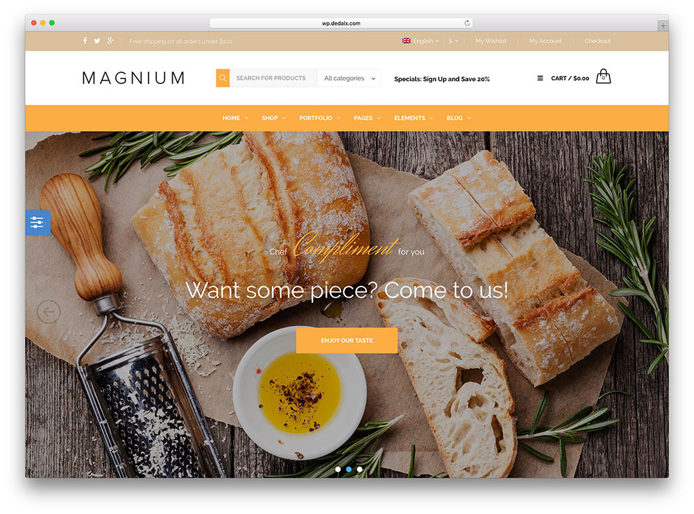 magnium - restaurant wordpress theme