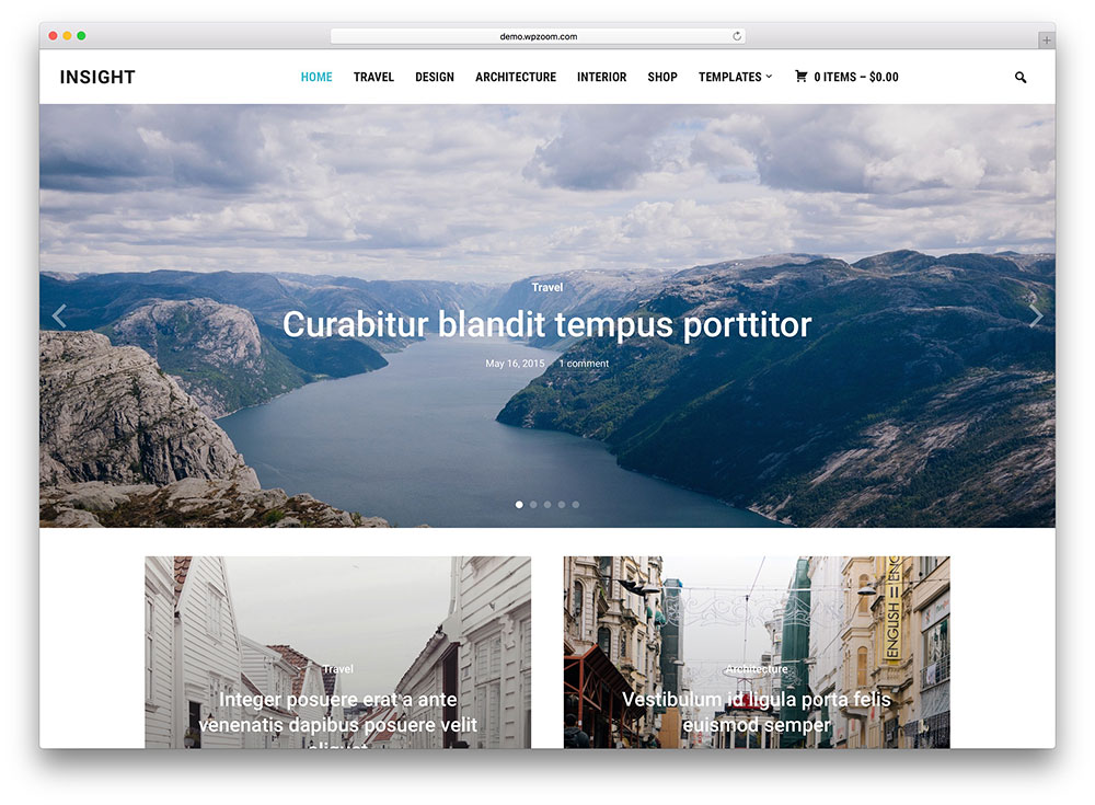 insight - photography blog style theme