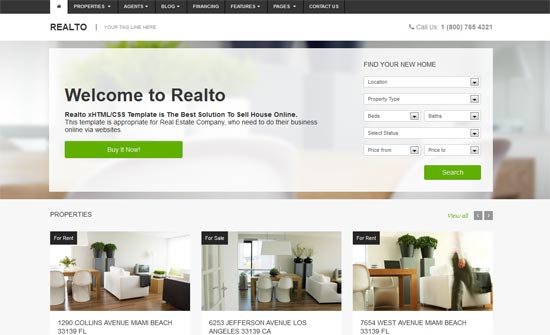 Realto - Real Estate Template - Bootstrap Based