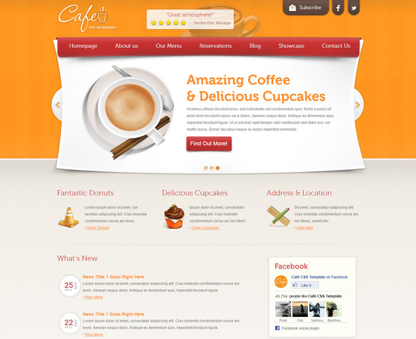 Giao diện web Cafe