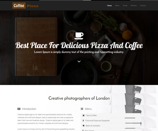 Giao diện web cà phê Coffee Pazza