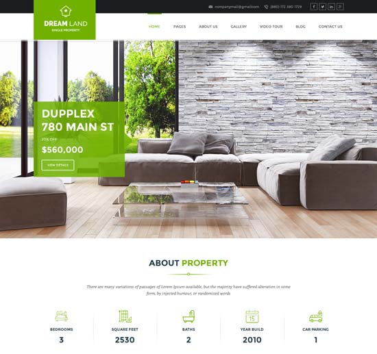 DREAM LAND - Single Property HTML Template 