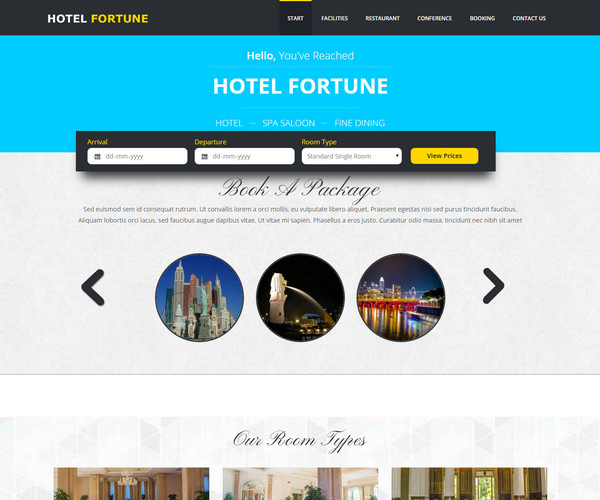 Giao diện web khách sạn Fortune