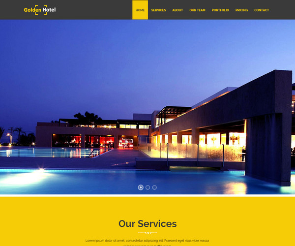 Giao diện web khách sạn Golden Hotel