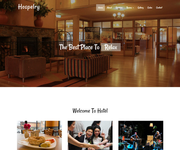 Giao diện web khách sạn Hospelry