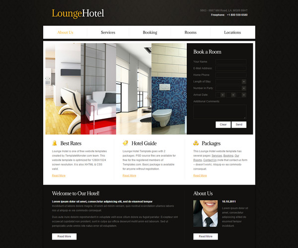 Giao diện web khách sạn LoungeHotel