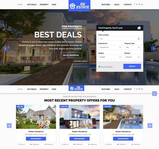real estate html template 