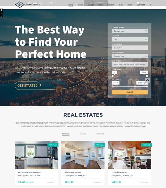 Realtyspace - Real Estate HTML5 Template 