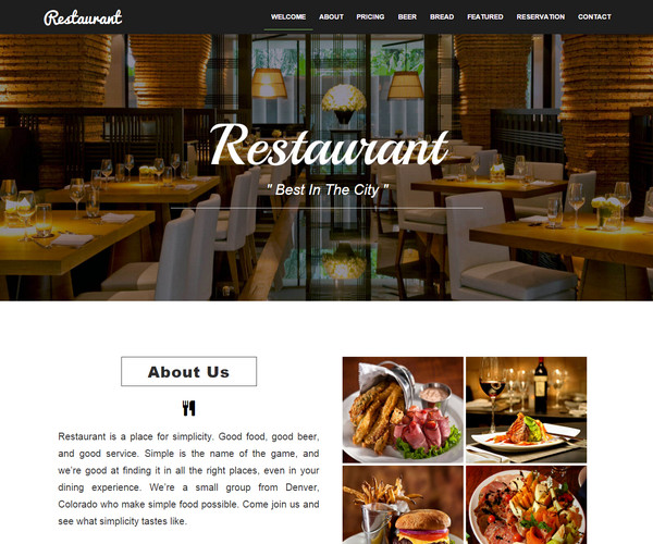 Giao diện web nhà hàng Restaurant