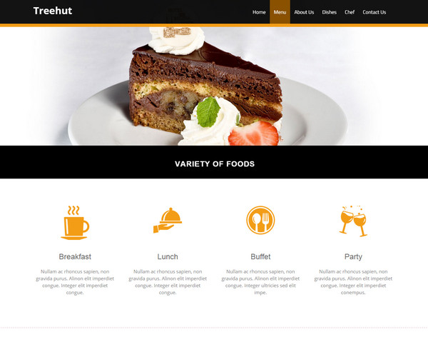Giao diện web nhà hàng Treehut