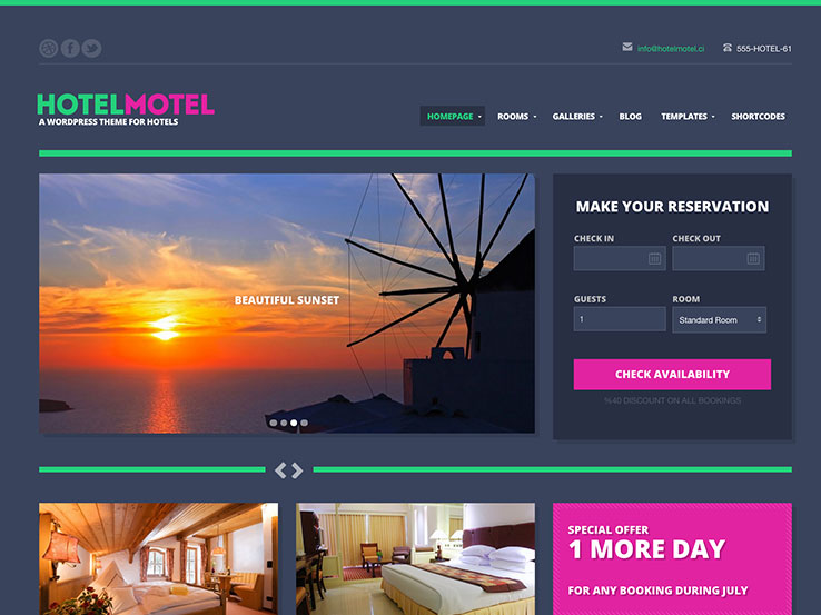 Giao diện web khách sạn HotelMotel