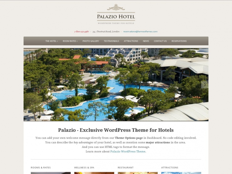 Giao diện web khách sạn Palazio