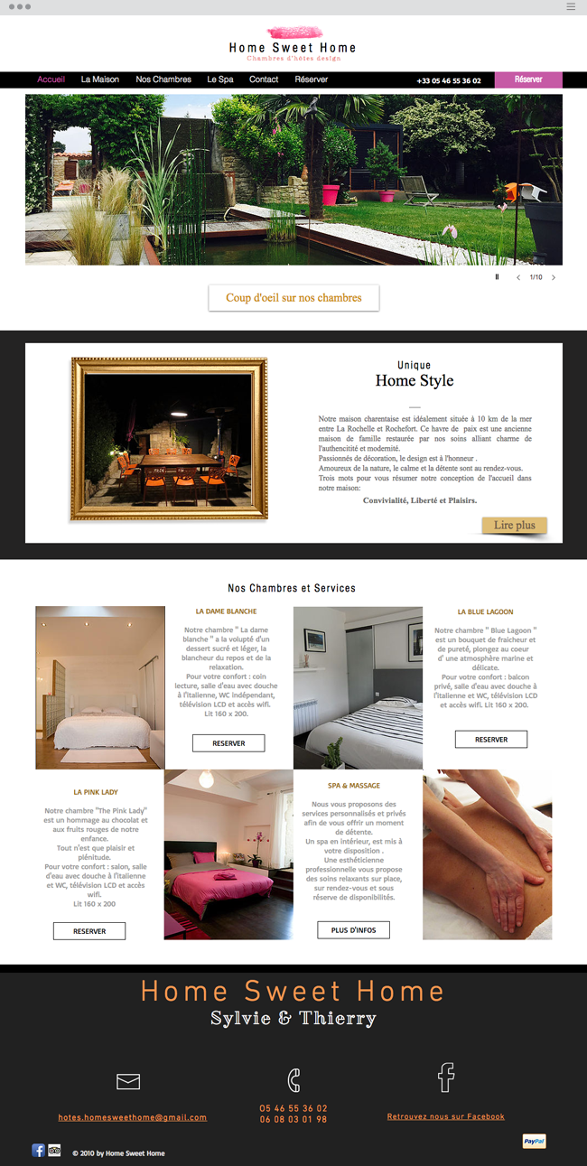 website của Home Sweet Home