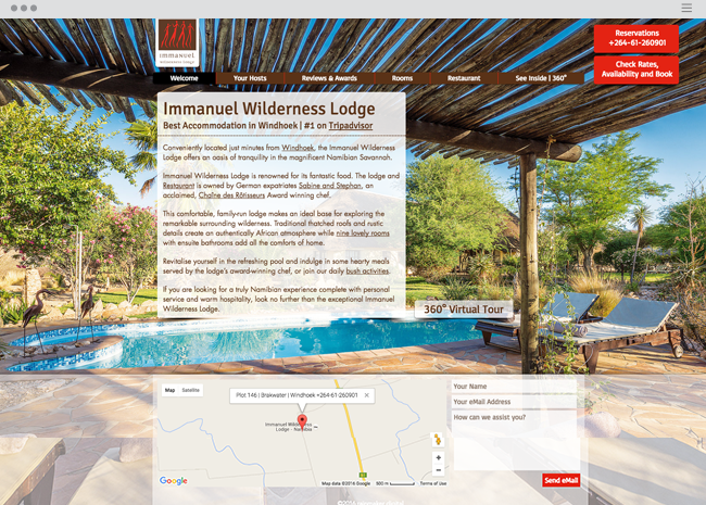 website của Immanuel Wilderness Lodge 