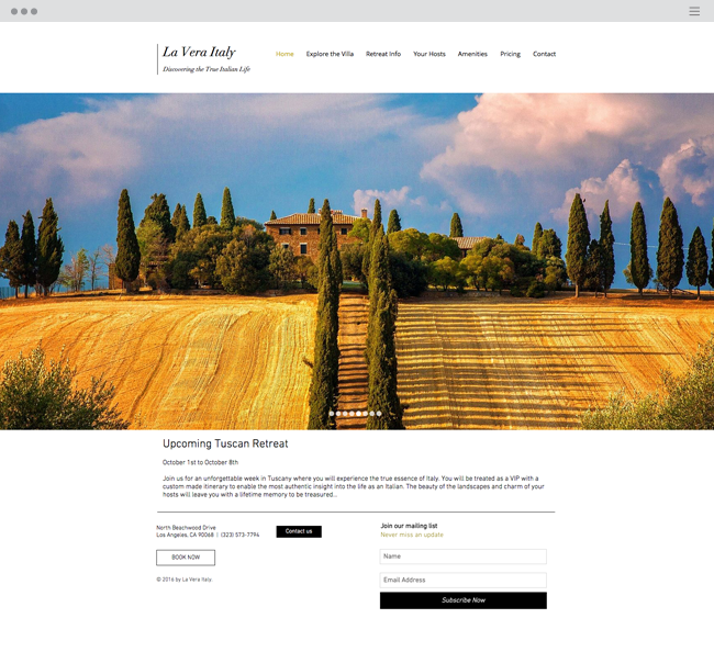 website của La Vera Italy 