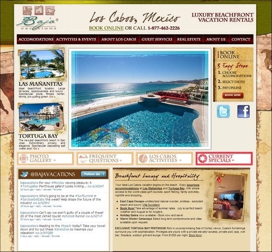 Trang web khách sạn baja-vacations