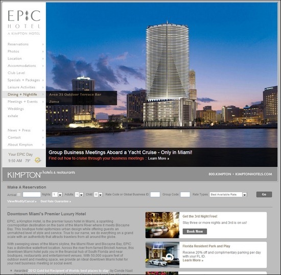 Trang web khách sạn epic-hotel