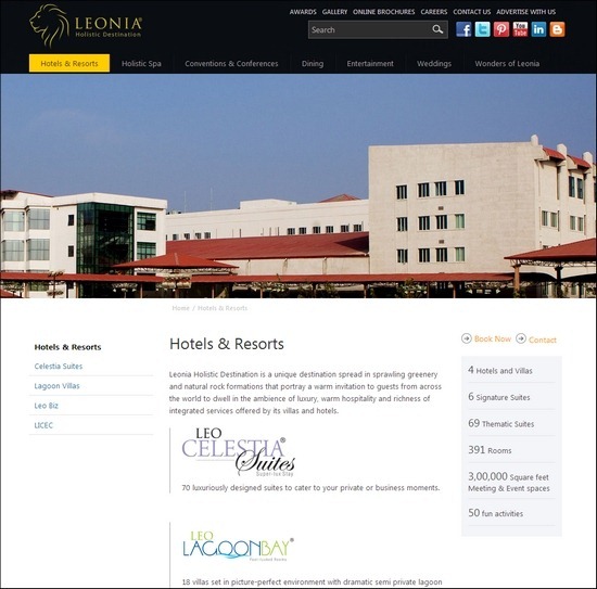 Trang web khách sạn leonia