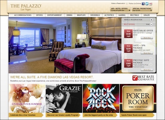 Trang web khách sạn palazzo