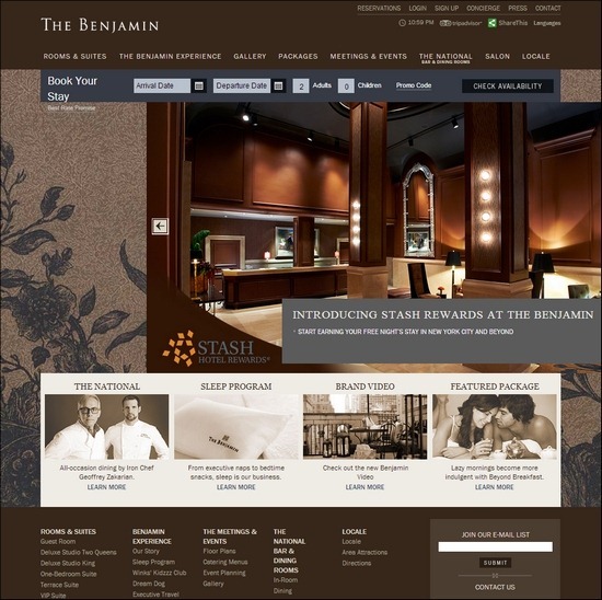 Trang web khách sạn the-benjamin