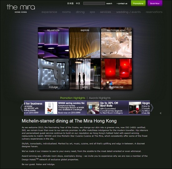 Trang web khách sạn the-mira