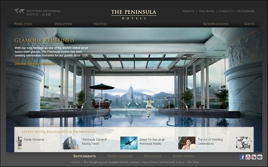Trang web khách sạn the-peninsula